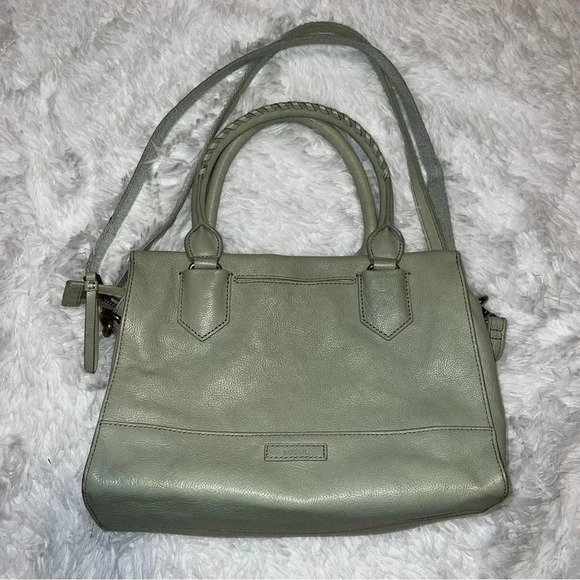 Fossil Leather Bag Trinity Satchel Light Sage Green Crossbody or Shoulder Bag - Picture 1 of 7